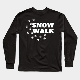 Dog Walk In The Snow Long Sleeve T-Shirt